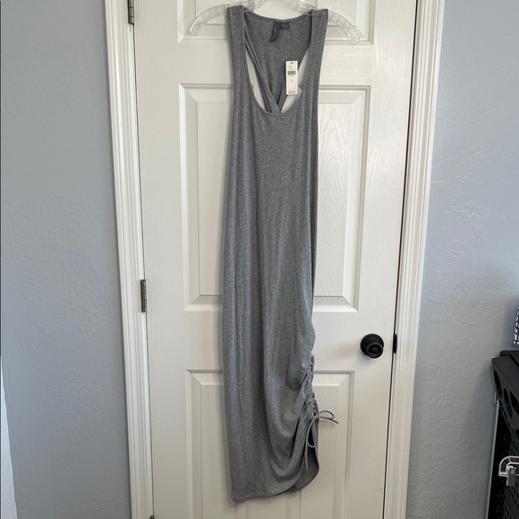 NWT Sweaty Betty Weekend Twist Ribbed Maxi midi dress grey size large - Picture 3 of 13